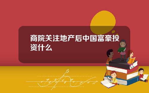 商院关注地产后中国富豪投资什么
