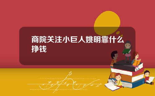 商院关注小巨人姚明靠什么挣钱