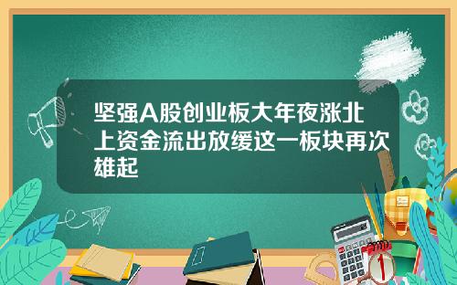 坚强A股创业板大年夜涨北上资金流出放缓这一板块再次雄起