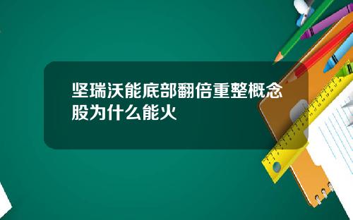 坚瑞沃能底部翻倍重整概念股为什么能火