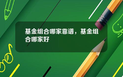 基金组合哪家靠谱，基金组合哪家好