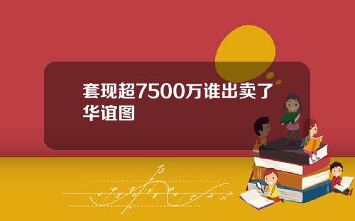 套现超7500万谁出卖了华谊图