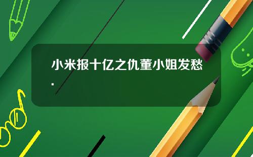 小米报十亿之仇董小姐发愁.