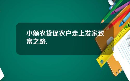 小额农贷促农户走上发家致富之路.