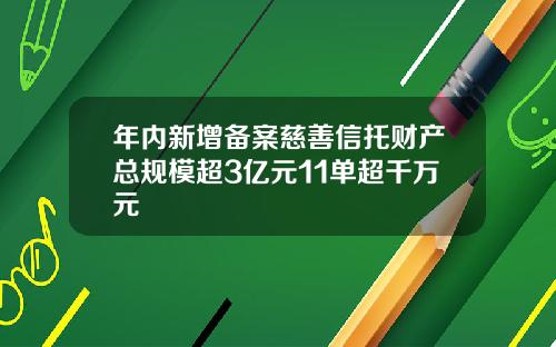 年内新增备案慈善信托财产总规模超3亿元11单超千万元