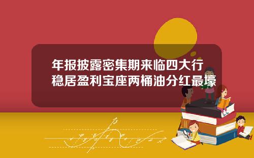 年报披露密集期来临四大行稳居盈利宝座两桶油分红最壕