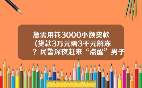 急需用钱3000小额贷款 (贷款3万元需3千元解冻？民警深夜赶来“点醒”男子)_1
