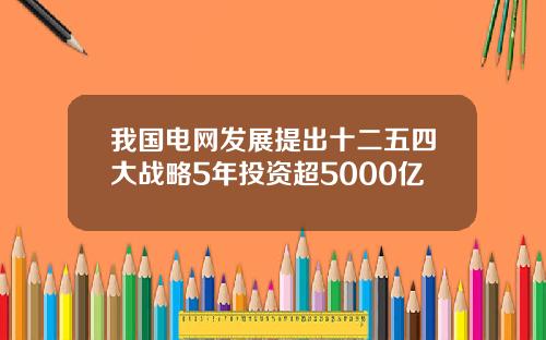 我国电网发展提出十二五四大战略5年投资超5000亿