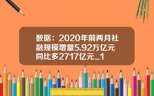 数据：2020年前两月社融规模增量5.92万亿元 同比多2717亿元_1