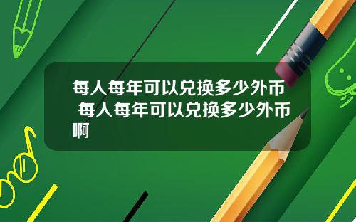 每人每年可以兑换多少外币 每人每年可以兑换多少外币啊