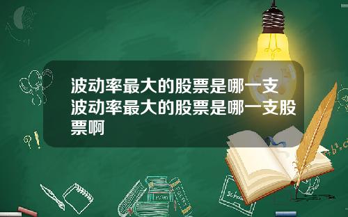 波动率最大的股票是哪一支波动率最大的股票是哪一支股票啊
