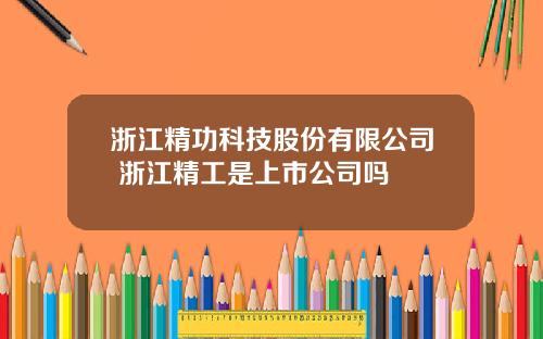 浙江精功科技股份有限公司 浙江精工是上市公司吗