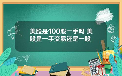美股是100股一手吗 美股是一手交易还是一股