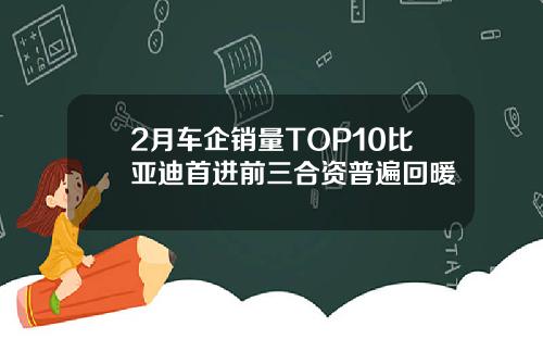 2月车企销量TOP10比亚迪首进前三合资普遍回暖