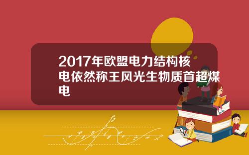 2017年欧盟电力结构核电依然称王风光生物质首超煤电