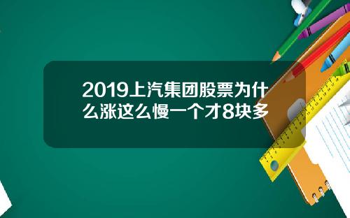 2019上汽集团股票为什么涨这么慢一个才8块多