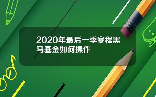 2020年最后一季赛程黑马基金如何操作