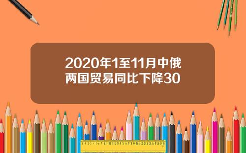 2020年1至11月中俄两国贸易同比下降30