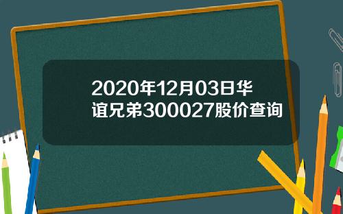 2020年12月03日华谊兄弟300027股价查询
