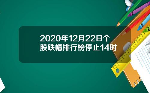 2020年12月22日个股跌幅排行榜停止14时