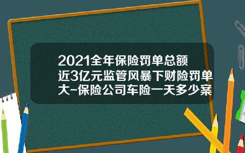 2021全年保险罚单总额近3亿元监管风暴下财险罚单大-保险公司车险一天多少案子