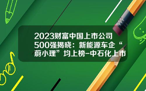 2023财富中国上市公司500强揭晓：新能源车企“蔚小理”均上榜-中石化上市子公司【新闻】