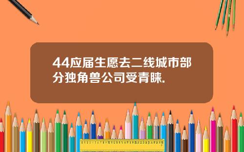 44应届生愿去二线城市部分独角兽公司受青睐.