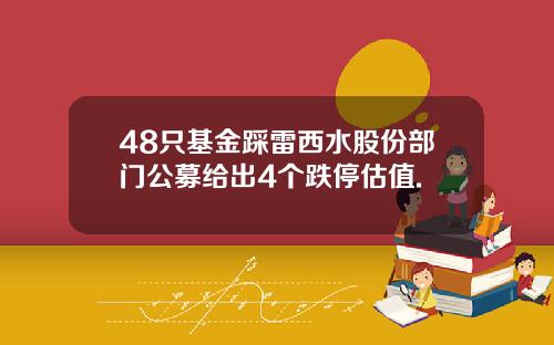 48只基金踩雷西水股份部门公募给出4个跌停估值.