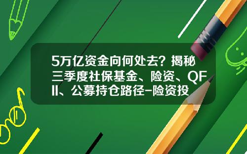 5万亿资金向何处去？揭秘三季度社保基金、险资、QFII、公募持仓路径-险资投资基金