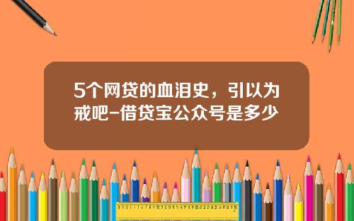5个网贷的血泪史，引以为戒吧-借贷宝公众号是多少