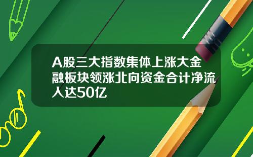 A股三大指数集体上涨大金融板块领涨北向资金合计净流入达50亿