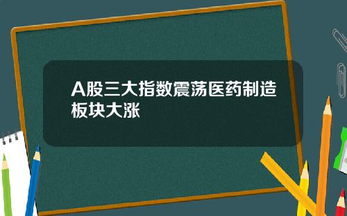 A股三大指数震荡医药制造板块大涨