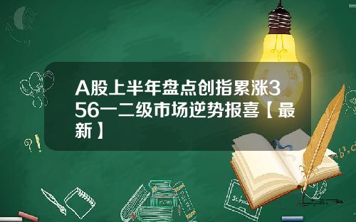 A股上半年盘点创指累涨356一二级市场逆势报喜【最新】