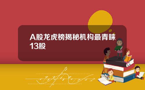 A股龙虎榜揭秘机构最青睐13股
