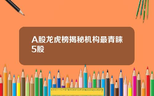 A股龙虎榜揭秘机构最青睐5股
