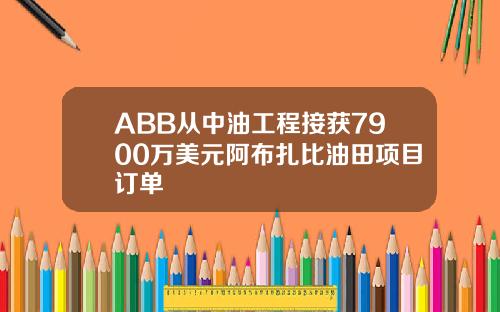 ABB从中油工程接获7900万美元阿布扎比油田项目订单