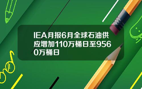IEA月报6月全球石油供应增加110万桶日至9560万桶日