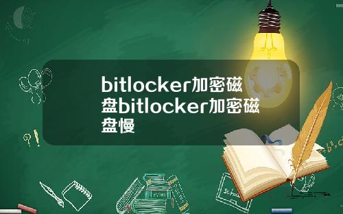 bitlocker加密磁盘bitlocker加密磁盘慢