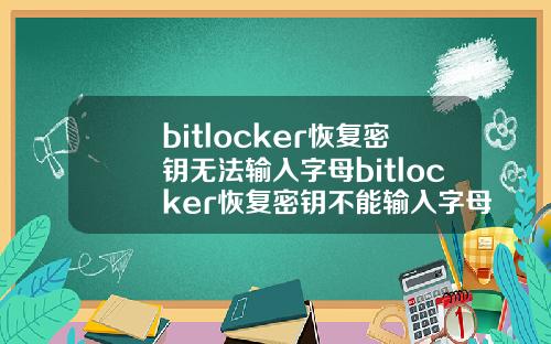 bitlocker恢复密钥无法输入字母bitlocker恢复密钥不能输入字母