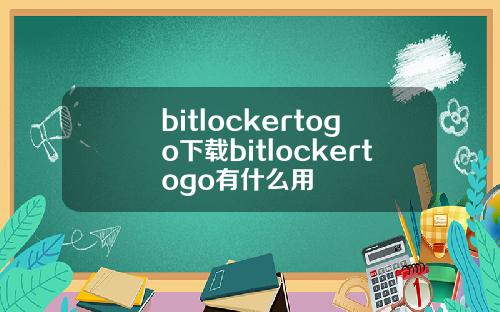 bitlockertogo下载bitlockertogo有什么用