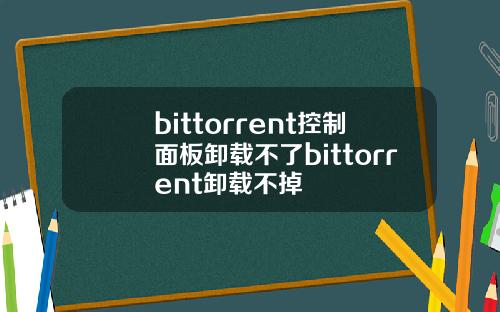bittorrent控制面板卸载不了bittorrent卸载不掉
