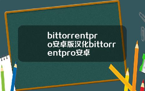 bittorrentpro安卓版汉化bittorrentpro安卓