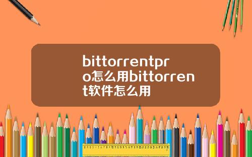 bittorrentpro怎么用bittorrent软件怎么用