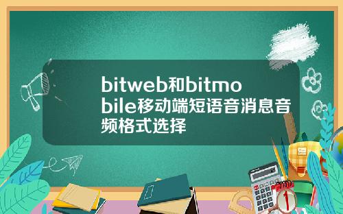 bitweb和bitmobile移动端短语音消息音频格式选择