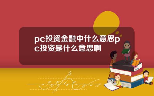 pc投资金融中什么意思pc投资是什么意思啊