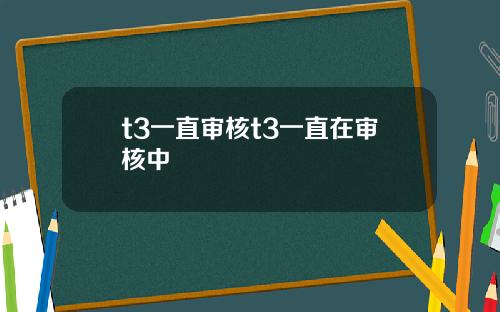 t3一直审核t3一直在审核中