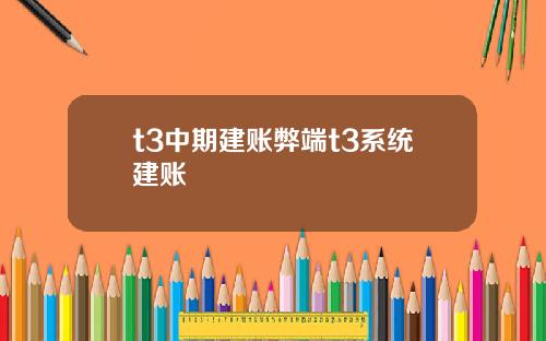 t3中期建账弊端t3系统建账