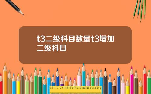 t3二级科目数量t3增加二级科目
