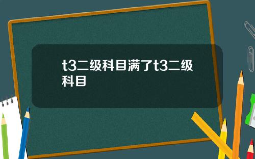 t3二级科目满了t3二级科目
