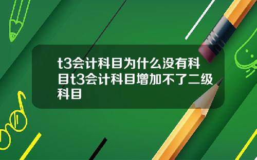 t3会计科目为什么没有科目t3会计科目增加不了二级科目